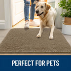OLANLY Dog Door Mat for Muddy Paws 59x24, Super Absorbent Chenille Mud Mat