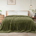 Exclusivo Mezcla Striped King Size Fleece Blanket for Bed, Couch, 90"x104"