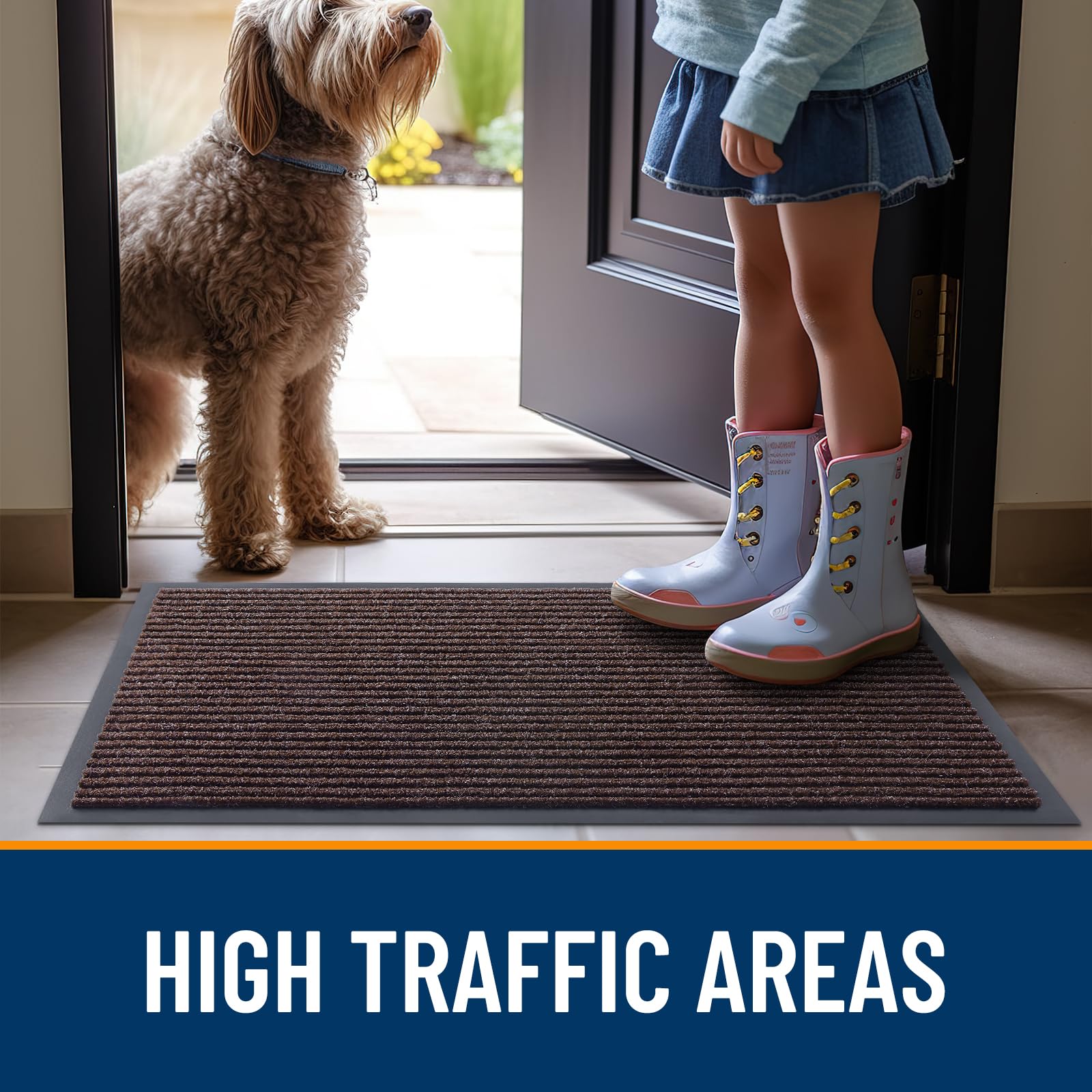 OLANLY Front Door Mat 59x23, Waterproof Heavy-Duty Indoor Outdoor Doormat