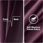 MIULEE Velvet Curtains Purple Orchid Elegant Grommet Thermal Insulated Soundproof Room Darkening Curtains/Drapes for Classical Living Room Bedroom Decor 52 x 108 Inch Set of 2