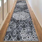HEBE Hallway Runner Rug 2'8''x14' Washable Vintage Distressed Area Rugs Non Slip Laundry Rug Runner Boho Floor Carpet Runners for Hallways Entryway Laundry Room Kitchen Bathroom