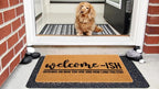 Eohak Welcome-Ish Front Door Mat - Welcome-Ish Depends Who You are Doormat Non Slip Backing Mat for Home Entry Farmhouse（17"x 29" ）