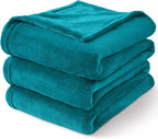 BEDELITE Fleece Blanket Soft Plush Throw for Couch Teal Blue 50"x60"