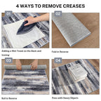 Lansny Modern Abstract Runner Rug 3x10, Grey Black Multi Washable Kitchen Runner Non-Slip Soft Hallway Rug Runner Thin Print Faux Wool Carpet for Entryway Bedroom Laundry Room Indoor Home Office Decor