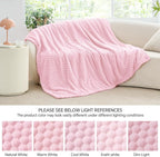 BEDELITE Fleece Blanket - 3D Jacquard Decorative Cherry Blossom Throw Blankets for Couch & Bed, Soft and Cozy Warm Plush Fluffy Blanket All Seasons Suitable, 50x60Inches