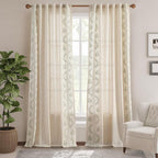 jinchan Belrose Linen Curtains for Bedroom Floral Curtains 96 Inch Length Linen Blend Sage Green Embroidered Drapes Farmhouse Flower Patterned Drapes for Living Room Window Treatments Set 2 Panels