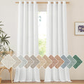 NICETOWN Linen White Curtains 96 inches Long for Farmhouse, Grommet Thick Linen Flax Drapes Privacy Added with Light Filtering Window Treatments for Bedroom/Living Room, W55 x L96, 2 Panels