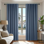 Deconovo Blackout Curtains, Thermal Insulated, W52 x L95 2 Panels, Back Tab, Machine Washable, Room-Darkening Drapes for Bedroom/Living Room Stone Blue