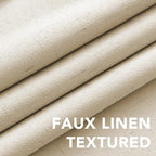 H.VERSAILTEX 100% Blackout Curtains for Bedroom Thermal Insulated Linen Textured Curtains Heat and Full Light Blocking Drapes Living Room Curtains 2 Panel Sets, Bleached Sand, 52x45 Inch