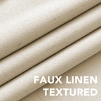 H.VERSAILTEX Linen Blackout Curtains Durable Thick Textured Linen Look 100% Blackout Patio Door Curtain Anti Rust Grommet Extra Wide Sliding Door Curtain Panel, Bleached Sand, W100 x L108 inch