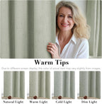 H.VERSAILTEX Linen Blackout Curtains 72 Inches Long 100% Absolutely Blackout Thermal Insulated Textured Linen Look Curtain Draperies Anti-Rust Grommet, Energy Saving with White Liner, 2 Panels, Sage