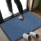 Mibao Front Door Mat, Heavy Duty Durable Welcome Mat for Outdoor Indoor, Dirt Trapper Waterproof Super Absorbent Door Mat for Entryway Outside Patio Porch, 35.5" x 24", Blue