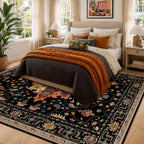 RELEANY Washable Area Rug, 5'x7', Black/Colorful