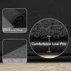 Amearea 6x6 Square Area Rugs for Bedroom Living Room, Modern Black Thickened Memory Foam Rug, Fluffy Indoor Washable Rugs Non Slip Minimalist Carpet for Kids Boys Girls Dorm Nursery Room Decor