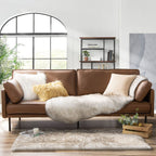 Ashler Home Deco Ultra Soft Faux Fox Fur Rug White Brown Fluffy Area Rug, Carpets Fluffy Rug Chair for Bedroom Floor Sofa Living Room 2 x 6 Feet