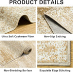 Area Rugs 10x12 Living Room - Washable Rug Modern Abstract Soft Large Neutral Non-Slip Carpet Indoor Floor Thin Carpets for Bedroom Dining Room Farmhouse Nursery Home Office Beige