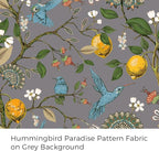 Topfinel Black Dark Floral Grey Blackout Curtains, Gray Decorative French Country Grommet Dark Academia Antique Decor Hummingbird Window Covering for Living Room Bedroom Dining,84 Inch Length