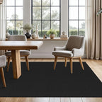 KOZYFLY Washable Area Rug 5x7 ft Rubber Backed Non Slip Rugs for Living Room Braided Cotton Bedroom Rug Woven Office Rugs Indoor Floor Carpets for Dining Bedroom Living Room, Black/Dark Grey