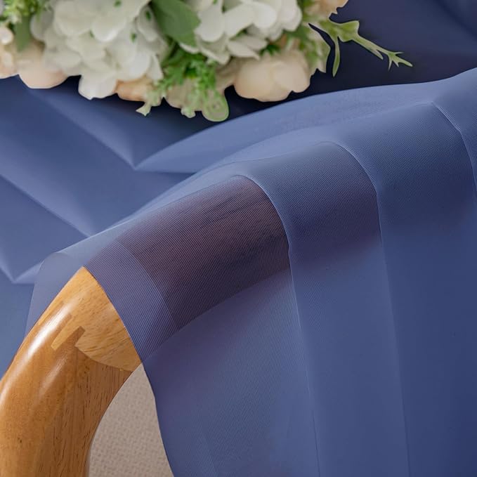 OWENIE Sheer Curtains 63 Inch Length 2 Panels Set, Light Weight Soft Solid Fimly Sheer Curtains for Bedroom Living Room, Light Filtering Airy Voile Sheer Curtain, Royal Blue, 42Wx63L Inch