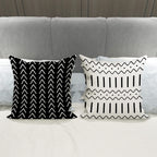 YCOLL Pillow Covers 22x22 Set of 4, Modern Sofa Throw Pillow Cover, Decorative Outdoor Linen Fabric Pillow Case for Couch Bed Car, Black