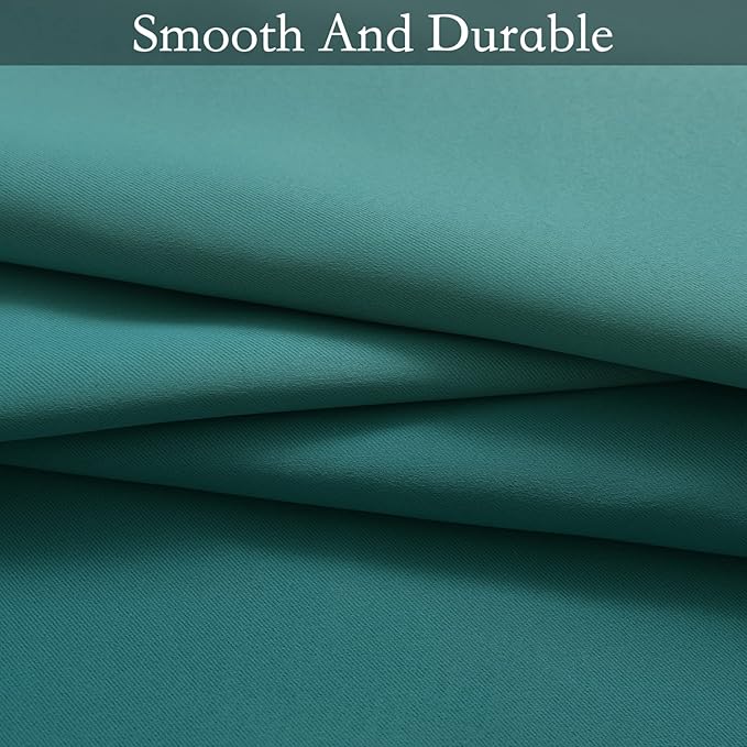 SimpleHome Ombre Room Darkening Curtains for Living Room, Light Blocking Gradient Teal to Grey White Thick Thermal Insulated Grommet Window Curtains/Drapes for Bedroom, 2 Panels, 42x63 inches Length