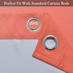 SimpleHome Ombre Coral to Grey White Curtains for Living Room 52Wx84L