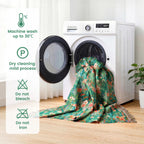 MSGKV Boho Throw Blanket 60"x80" 100% Cotton Floral Blanket for Couch Sofa
