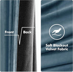 MIULEE Velvet Curtains Dark Slate Blue 52 x 96 Inch Length Set of 2
