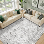 Babovid Grey Area Rug 6x9 for Living Room Bedroom