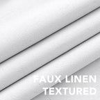 H.VERSAILTEX Primitive Linen Curtains 100% Blackout Curtain Drapes Burlap Curtains with White Thermal Insulated Liner, Grommet Top Drapes Living Room/Bedroom (2 Panels, 42 x 54 Inch, Pure White)