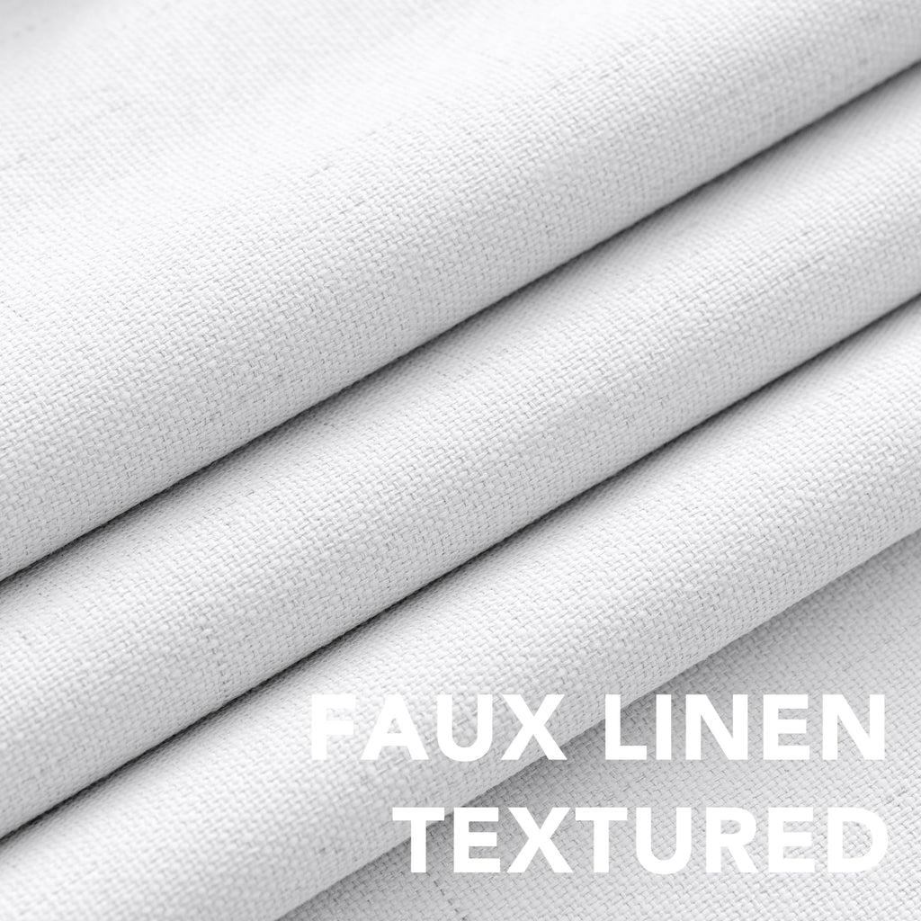 H.VERSAILTEX 100% Blackout Curtains for Bedroom Thermal Insulated Linen Textured Curtains Heat and Full Light Blocking Drapes Living Room Curtains 2 Panel Sets, 52x45 - Inch, White