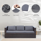 8Pcs Stretch Patio Cushion Covers,Outdoor Couch Covers Replacement,Outdoor Couch & Sofa Slipcovers,for Patio Furniture Cushion Covers,Washable Reusable Furniture Protector (Grey,Cover Only)