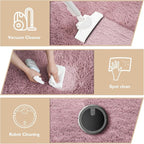 Shag Area Rug for Bedroom 4x6,Blush Fluffy Area Rugs for Living Room,Soft Fuzzy Rug Non-Shedding Indoor Plush Carpet for Kids Bedroom Nursery Dorm Home Decor