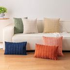 Aegero Pack of 2 Corduroy Decorative Throw Pillow Covers 12x24 Inch, Teal