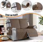 VANSOFY Waterproof Recliner Couch Covers, Sofa Covers 1-Piece Washable Reclining Sofa Cover Non-Slip Furniture Protector with Elastic Straps Pocket for Dogs, Pets(Brown,2 Seater)