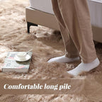 ORINOVA Beige Faux Sheepskin Fluffy Fur Rugs for Bedroom Machine Washable 2x4 Shag Area Rugs for Living Room Office Furry Nursery Rug