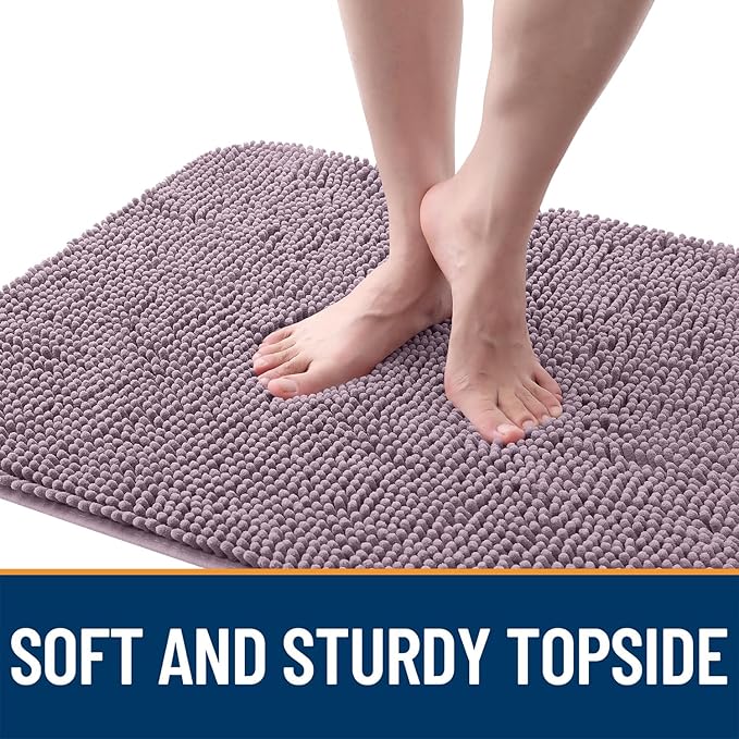 OLANLY Dog Door Mat for Muddy Paws 35x24, Absorbs Moisture and Dirt, Absorbent Non-Slip Washable Doormat, Quick Dry Chenille Mud Mat for Dogs, Entry Indoor Entryway Carpet for Inside Floor, Deep Plum