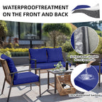 DREAHOTEXTIL 14Pcs Outdoor Cushion Covers, Patio Cushion Covers,Stretch Elastic Slipcovers, Replacement Washable & Reusable Furniture Protector for Patio Couch (Lake Blue,Cover Only)
