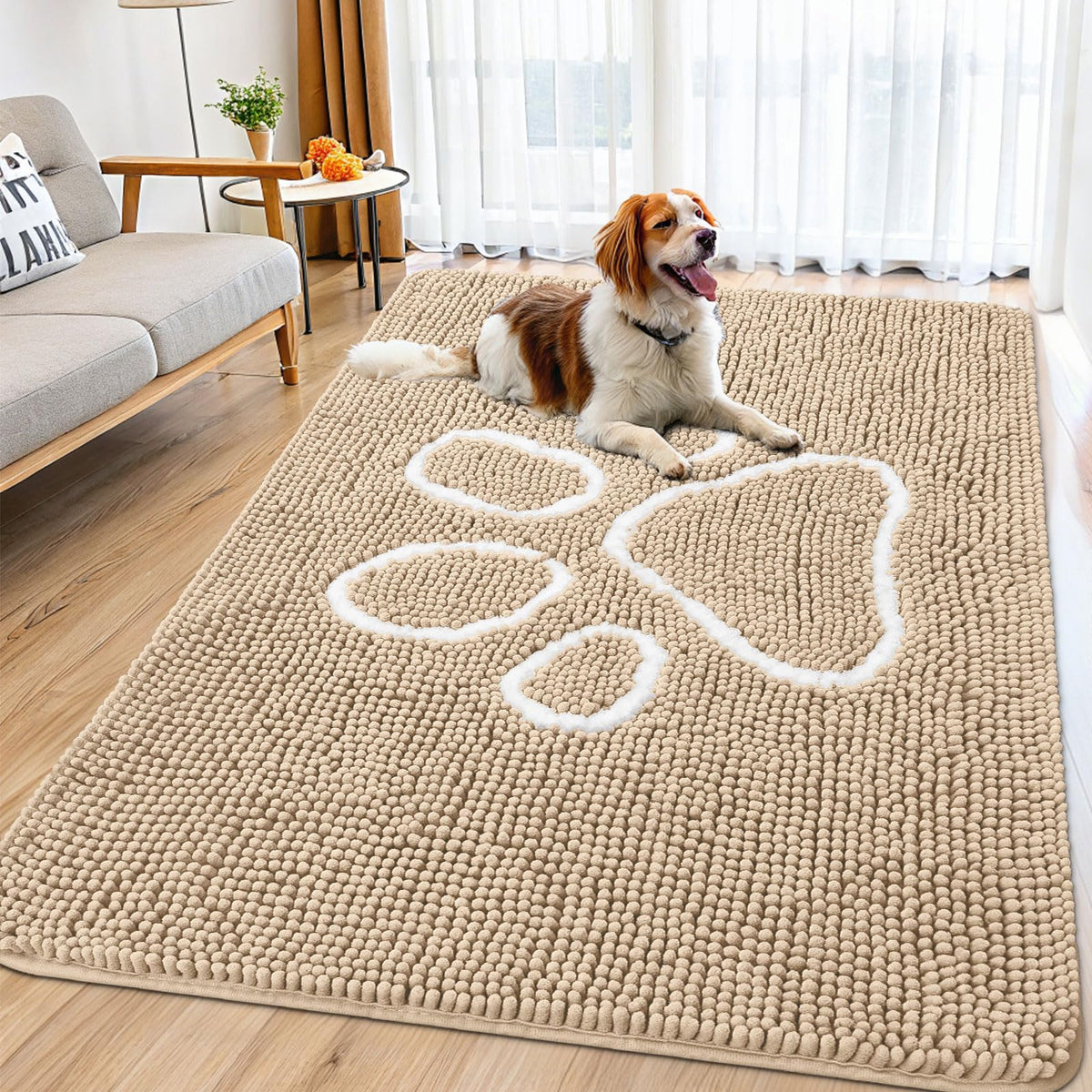 Smiry Dog Door Mat for Muddy Paws, Absorbent Non Slip Dirt Trapper, 71x46