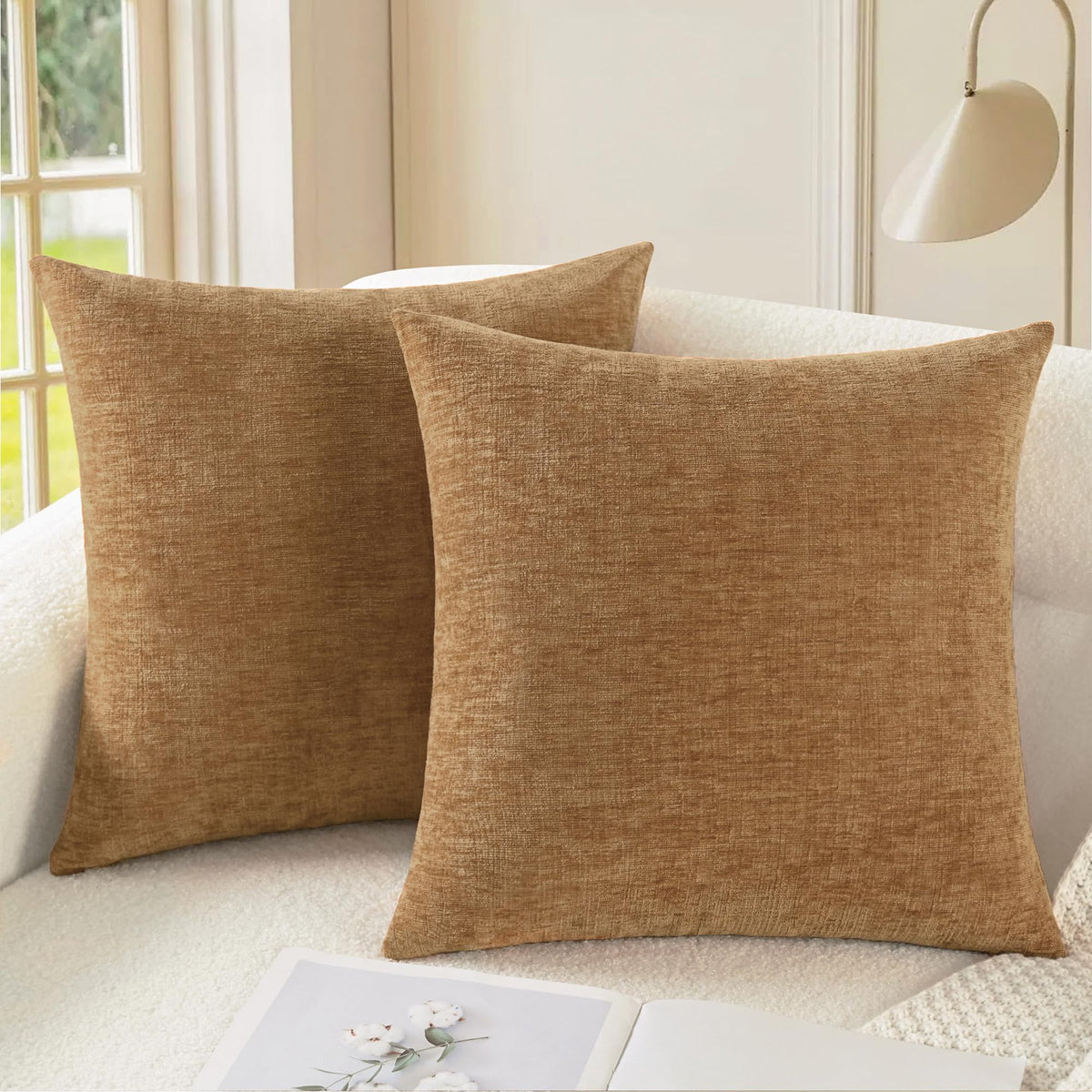 CaliTime Decorative Couch Throw Pillow Covers 26 X 26 Inches Baby Blue