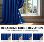 Deconovo Blackout Curtains, Thermal Insulated, W52 x L72 2 Panels, Back Tab, Machine Washable, Room-Darkening Drapes for Bedroom/Living Room Royal Blue