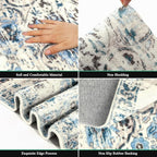 HEBE Hallway Runner Rug 2'x10' Washable Vintage Distressed Area Rugs Non Slip Laundry Rug Runner Boho Floor Carpet Runners for Hallways Entryway Laundry Room Kitchen Bathroom