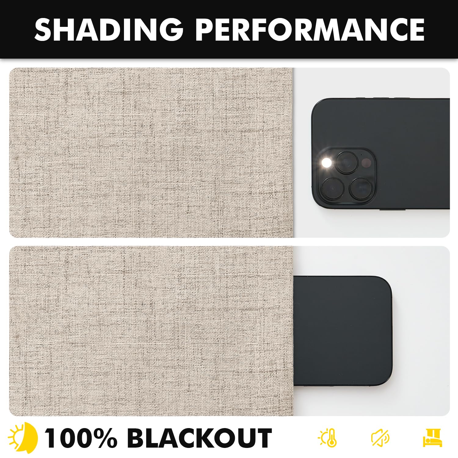MIULEE 100% Blackout Linen Curtains for Bedroom 42 x 63 Inch Taupe 2 Panels