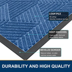 Smiry Front Door Mat Outside Entrance, Low Profile Rubber Doormat, 59x23