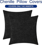 CaliTime Decorative Couch Throw Pillow Covers 26 X 26 Inches Black