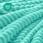 BEDELITE Fleece Throw Blanket for Couch – 3D Ribbed Jacquard Soft and Warm Decorative Fuzzy Blanket – Cozy, Fluffy, Plush Lightweight Aqua Throw Blankets for Bed, Sofa, 50x60 inches