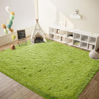 8x10 Area Rugs for Living Room: Fluffy Shag Soft Washable Rug Large Fuzzy Plush Indoor Carpet for Bedroom Nursery Playroom Kids Girls Boys Room (Grass Green, 8'x10')