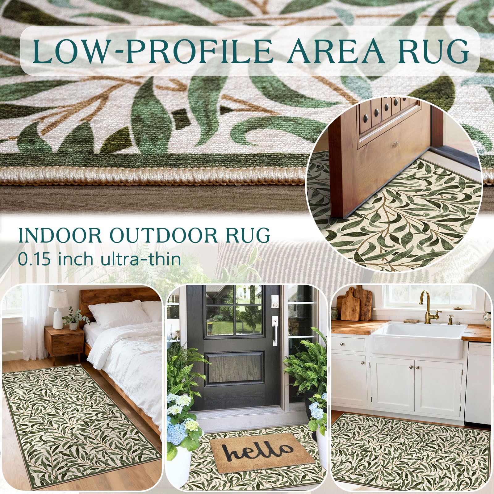 Othilic Boho Outdoor Rug - 28" x 43" Front Door Mat Indoor Outside Entrance