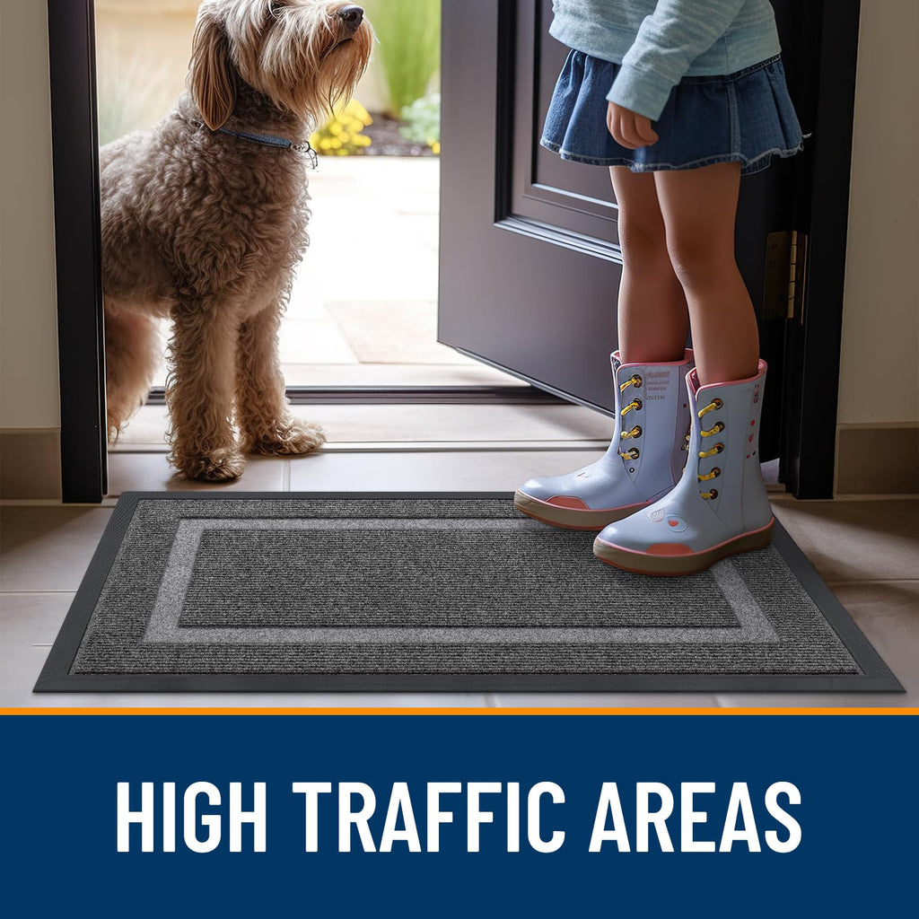 OLANLY Front Door Mat Outside 59x23, All-Season Heavy-Duty Rubber Doormat