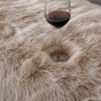 Arbosofe Ultra Soft Faux Fur Rug, Area Rugs, Beige Fluffy Shaggy Fur Rug for Bedroom & Living Room, Kids Room Decor, 2 x 6 Feet Sheepskin